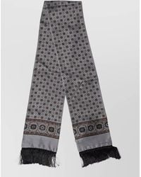 Dolce & Gabbana - Silk Patterned Fringed Scarf - Lyst