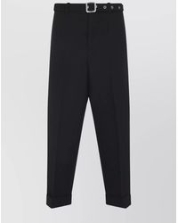 Jil Sander - Trousers With Belt Loops And Cuffed Hem - Lyst