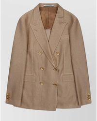 Tagliatore - Double Breasted Suit Jacket Notch Lapel - Lyst