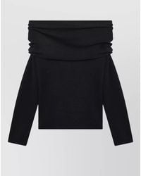 Max Mara - Off Shoulder Knit Top Long Sleeves - Lyst