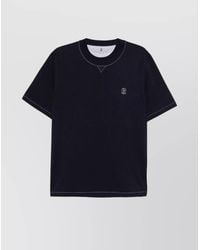 Brunello Cucinelli - Cotton Logo-Embroidered Crew-Neck T-Shirt - Lyst