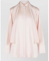 Jil Sander - Fiocco Acetate Viscose Draped Long Sleeve Shirt - Lyst
