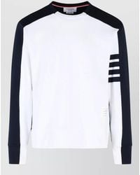 Thom Browne - Cotton Colorblock Crewneck Sweatshirt - Lyst