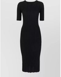 Loulou de Saison - Knit Dress Fitted Silhouette Ribbed Midi - Lyst
