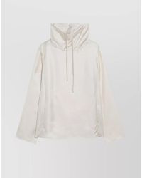 Loulou de Saison - Silk Blouse With Drawstring And Long Sleeves - Lyst