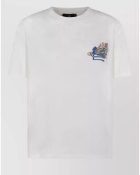 Etro - Embroidered Logo Cotton T-Shirt - Lyst