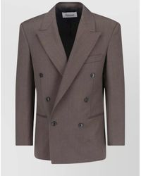 Tonywack - Double-Breasted Notch Lapel Blazer And Pockets - Lyst