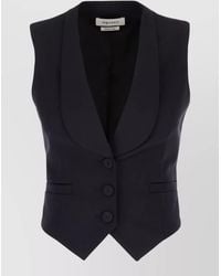 McQueen - Sleeveless Jacket Shawl Lapel Welt Pockets - Lyst