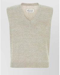 Maison Margiela - Cotton Blend V Neck Sleeveless Vest - Lyst