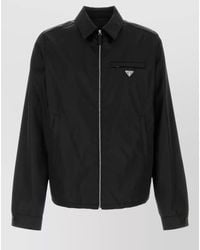 Prada - Re Nylon Jacket Buttoned Cuffs Point Collar - Lyst