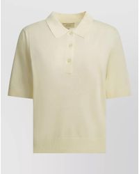 Loulou de Saison - Polo Knit Top Short Sleeves Ribbed Edges - Lyst