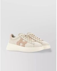 Hogan - Leather Panelled Low-Top Sneakers - Lyst