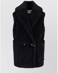 Max Mara - Alpaca Wool Silk Oversized Double-Breasted Teddy Vest - Lyst