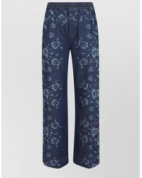 Pinko - High Waist Flared Denim Trousers Pockets - Lyst