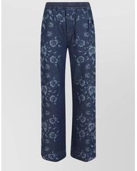 Pinko - High Waist Flared Denim Trousers Pockets - Lyst