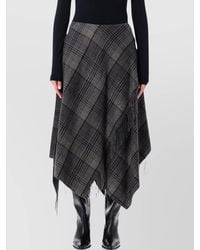 Ralph Lauren - Plaid A-Line Midi Skirt Fringe - Lyst
