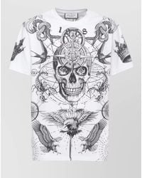 Philipp Plein - Round Neck Short Sleeve Tattoo Print T-Shirt - Lyst