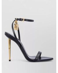 Tom Ford - Leather Padlock Sandals Pointed Toe Heel - Lyst
