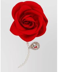 Magda Butrym - Crystal Rose Brooch Featuring Pearl Detail - Lyst