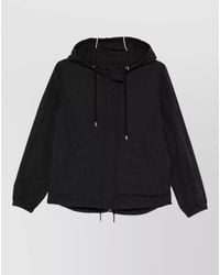 Emporio Armani - Hooded Nylon Jacket Drawstring Hem Cuffs - Lyst