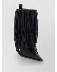 Balenciaga - Leather Avenue Fringe Ankle Boots - Lyst
