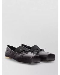 MM6 by Maison Margiela - Ballet Flats Calfskin Square Toe Bow - Lyst