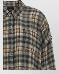 R13 - Oversized Plaid Shirt Frayed Hem Pocket - Lyst