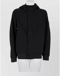 Stone Island - Hooded Single Breasted Coat - Lyst