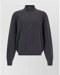 Balenciaga - Cotton Half Zip Sweatshirt - Lyst