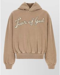 Fear Of God - Cotton Hooded Sweatshirt Relaxed Fit Ribbed Cuffs - Lyst