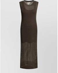 Loulou de Saison - Knit Dress Sleeveless Maxi Ribbed Sheer - Lyst