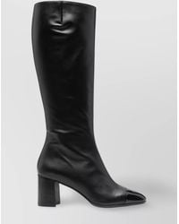 CAREL PARIS - Leather Cap Toe Mid Heel Mid Calf Boots - Lyst