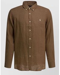 Polo Ralph Lauren - Long Sleeve Shirt Logo Detail Collar - Lyst