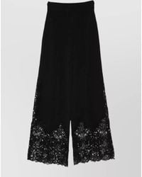 Ermanno Scervino - Wide Leg Lace Detail Pants - Lyst