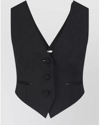 Dondup - Sleeveless Tailored Blazer Belt Satin V Neck - Lyst