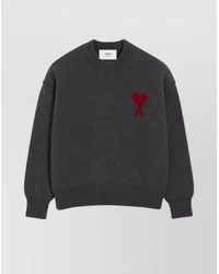 Ami Paris - Wool Ribbed Crewneck Sweater - Lyst