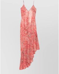 Etro - Paisley Maxi Dress Asymmetric Hem Spaghetti Straps - Lyst