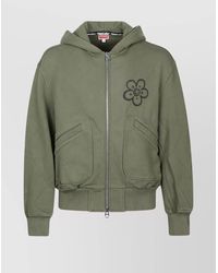 KENZO - Zip-Up Hoodie With Front Pockets And Graphic Print - Lyst