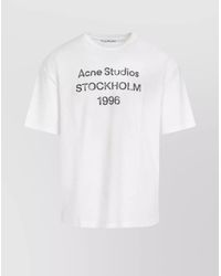 Acne Studios - Cotton Hemp Logo Print Short Sleeve T-Shirt - Lyst