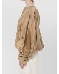 Thelatest - Diana Muslin Shirt Puff Sleeves Cropped - Lyst