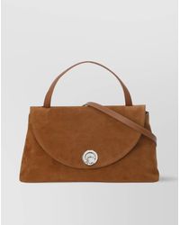 Coccinelle - Suede Leather Shoulder Bag With Top Handle - Lyst
