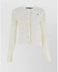 Polo Ralph Lauren - Cable-Knit Cotton Crewneck Cardigan - Lyst