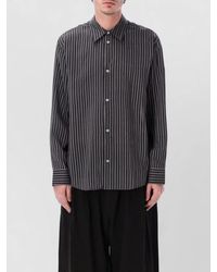 Studio Nicholson - Silk Blend Striped Relaxed Fit Long Sleeve Shirt - Lyst