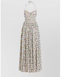 Dolce & Gabbana - Floral-Print Ruffled Open-Back Maxi Dress - Lyst