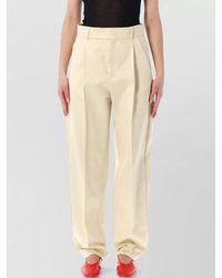 Soeur - Organic Cotton Mid-Rise Pleated Wide-Leg Ankle-Length Trousers - Lyst