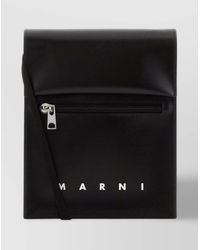 Marni - Leather Logo Print Crossbody Bag - Lyst