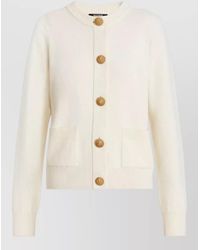 Balmain - Cashmere Wool Ribbed Knit Cardigan - Lyst