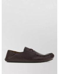 Loewe - Rambla Leather Lace Up Moccasin Loafers - Lyst