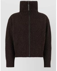 Brunello Cucinelli - Cashmere Blend Ribbed Sequin Embellished High Neck Zip Jacket - Lyst