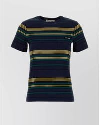 Miu Miu - Cotton T-Shirt With Striped Pattern - Lyst
